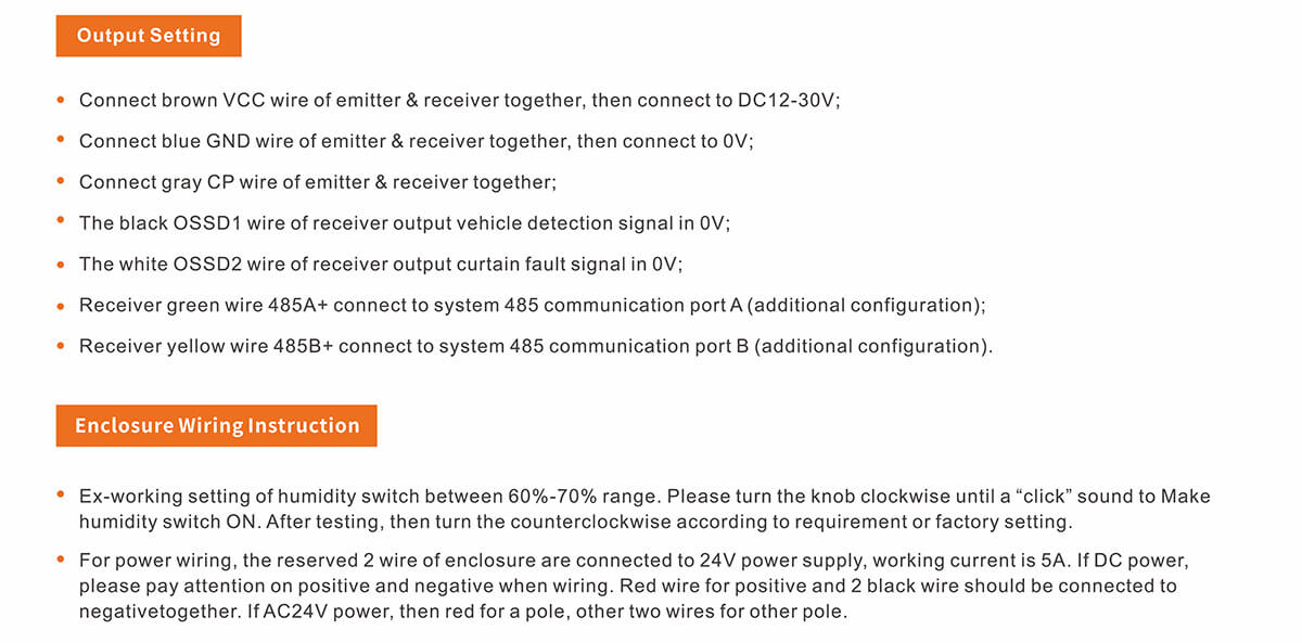 Vehicle Separation Light Curtain