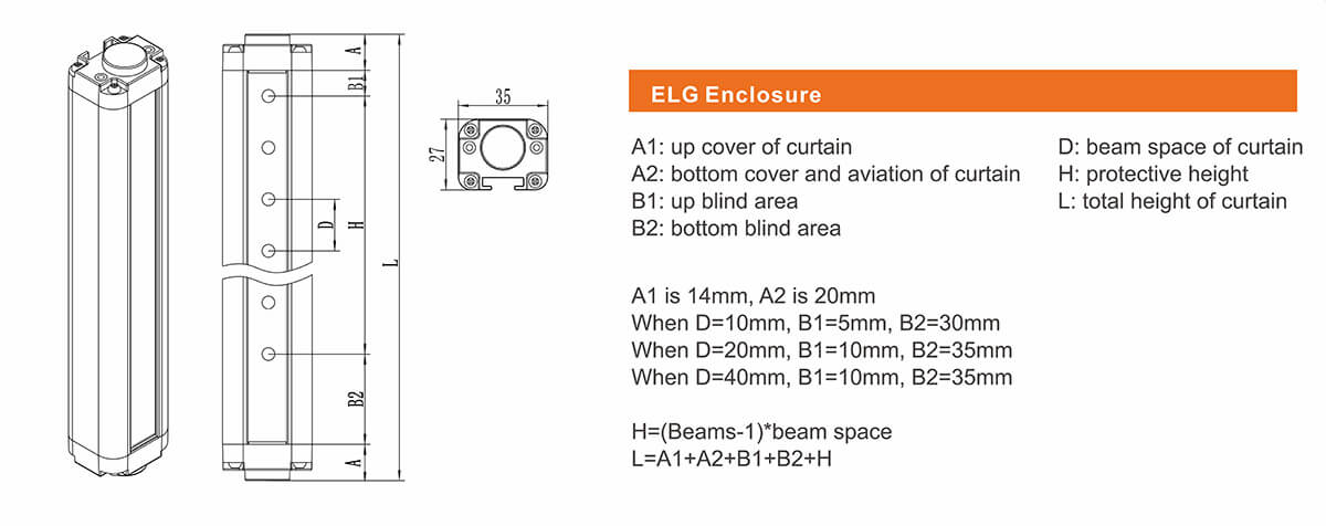 Measuring Light Curtain Sensor