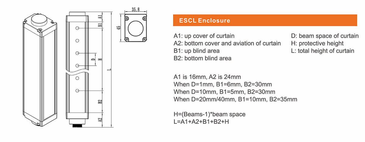 Measuring Light Curtain Sensor