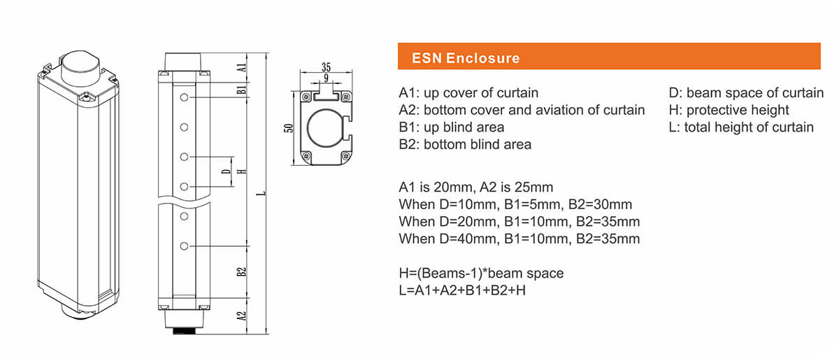 Measuring Light Curtain Sensor