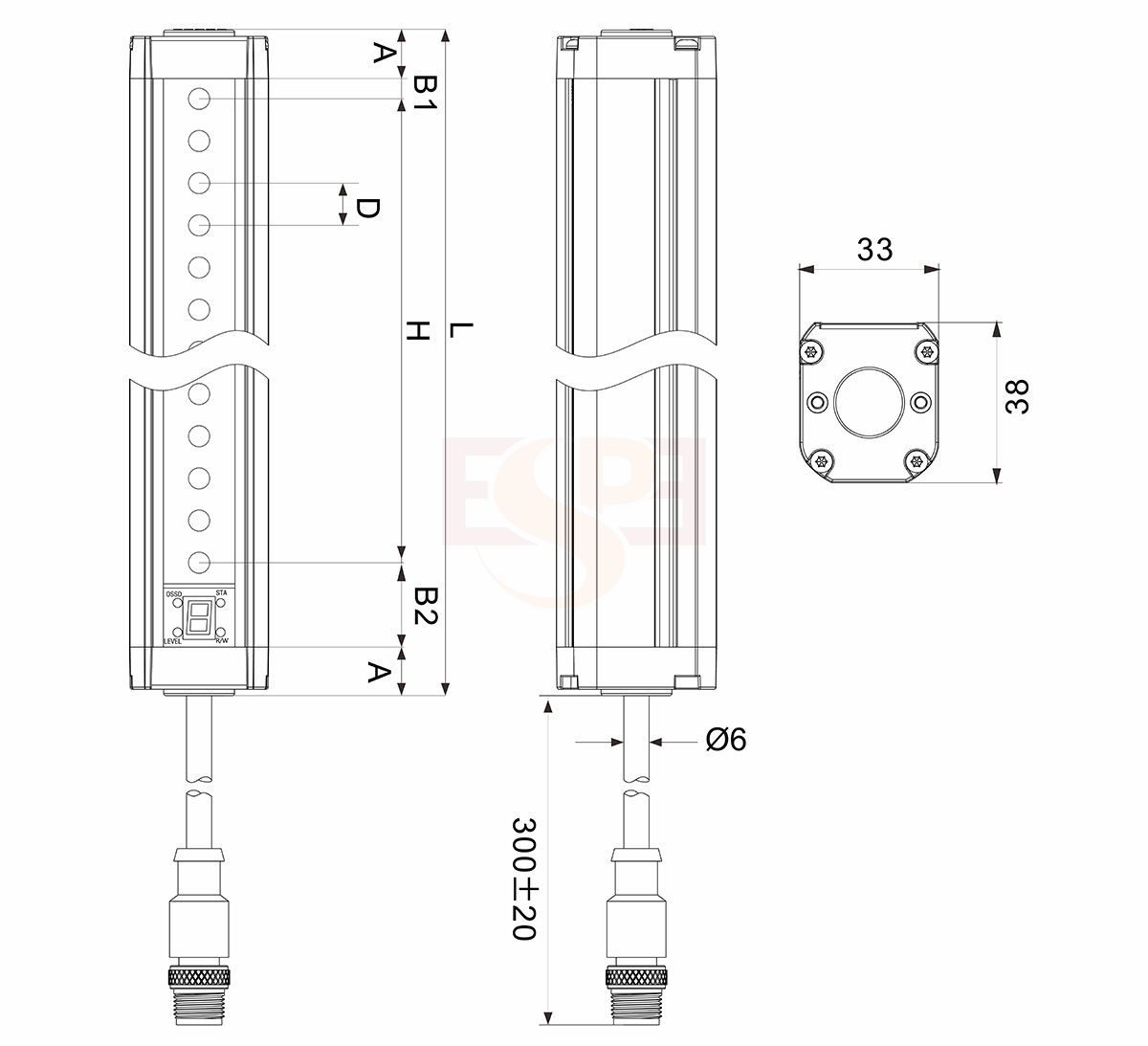 ESV Series Type 4 Safety Light Curtain